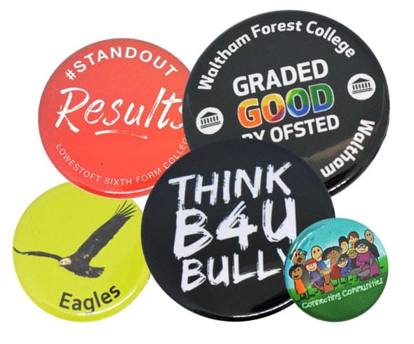 shiny gold custom metal badge black and white logo