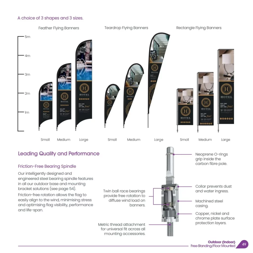 feather teardrop rectangle flying banners