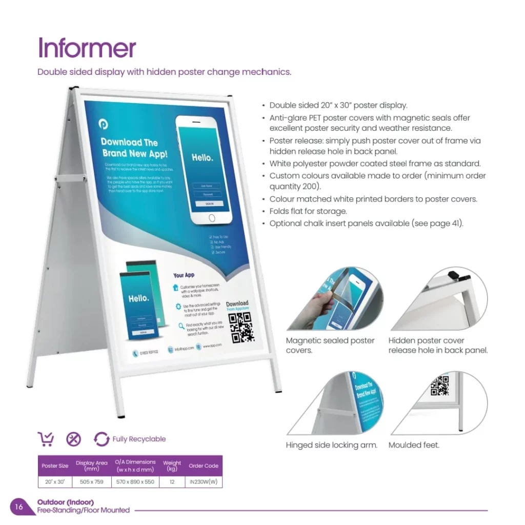 informer double sided display