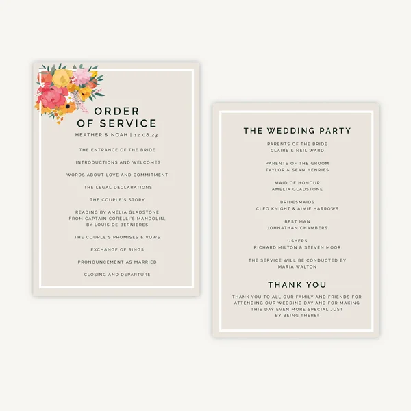 wedding order of service waltham cross enfield