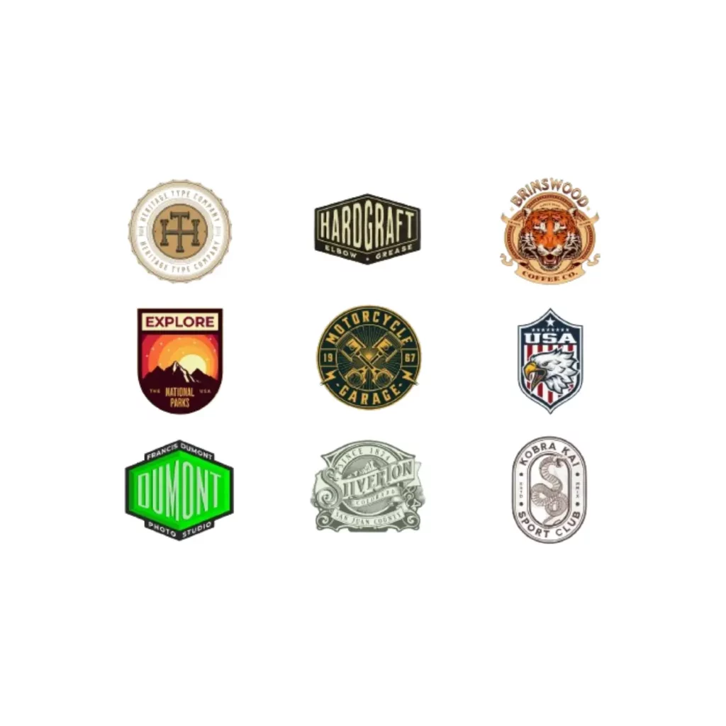 brand logo badges