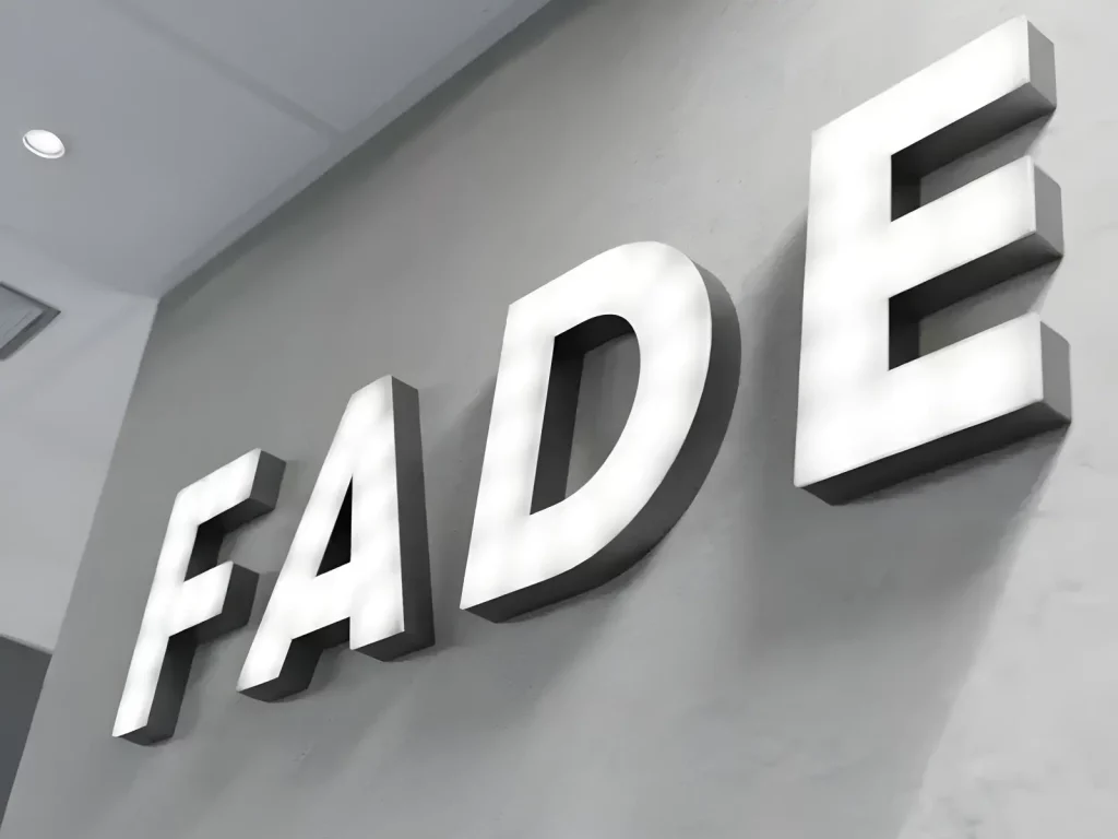 face illuminated 3d lettering print