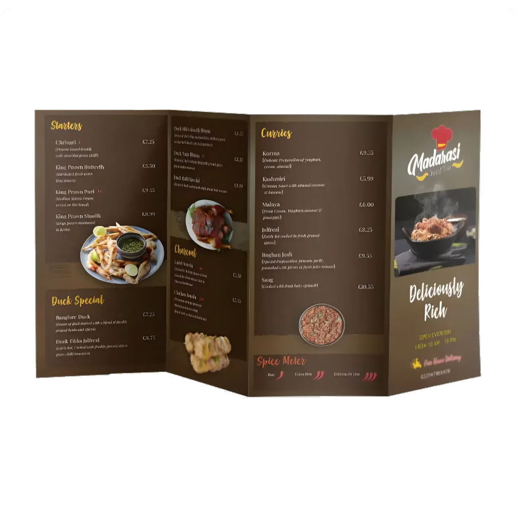 takeaway menus printing