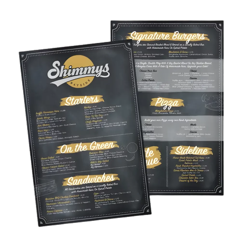 waterproof menus printing enfield