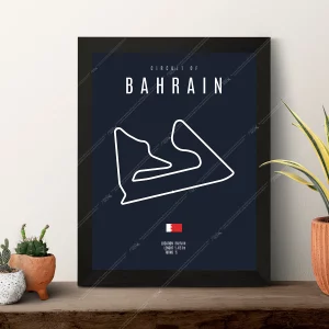 circuit of bahrain map poster