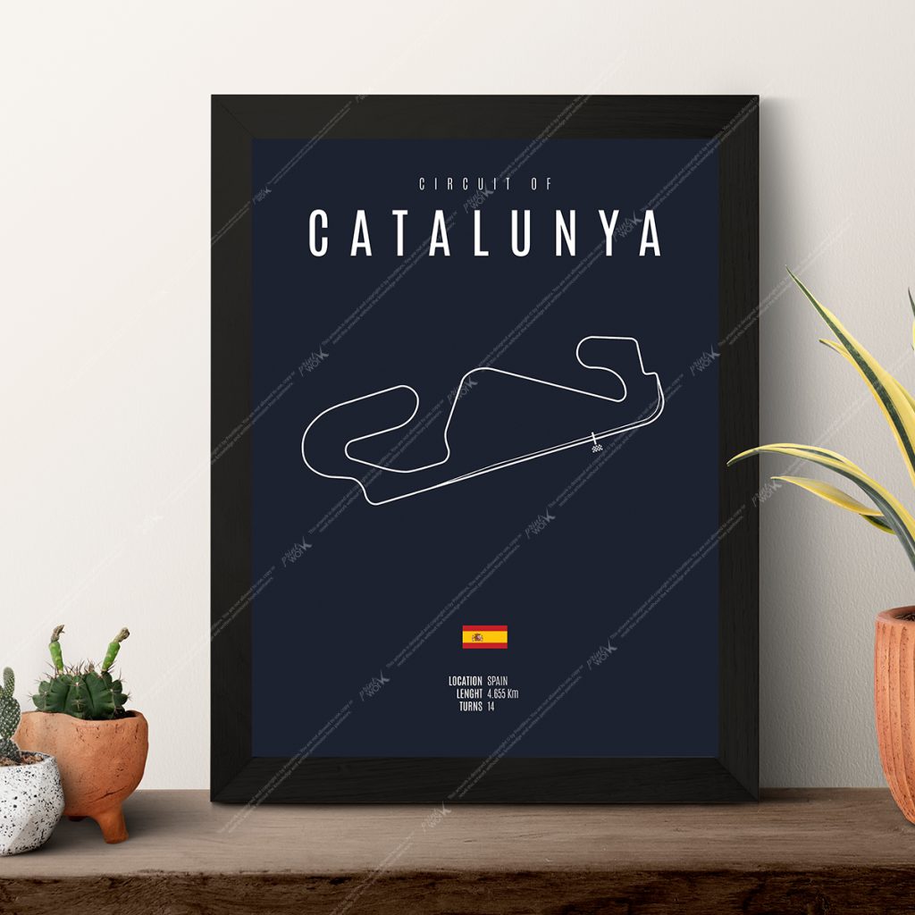 circuit of catalunya racing map poster