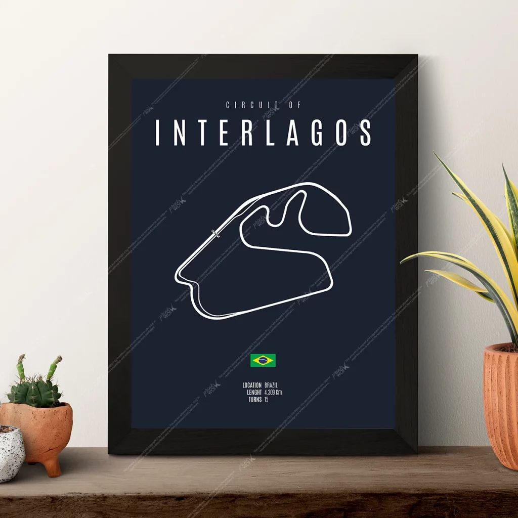 interlagos map poster frame