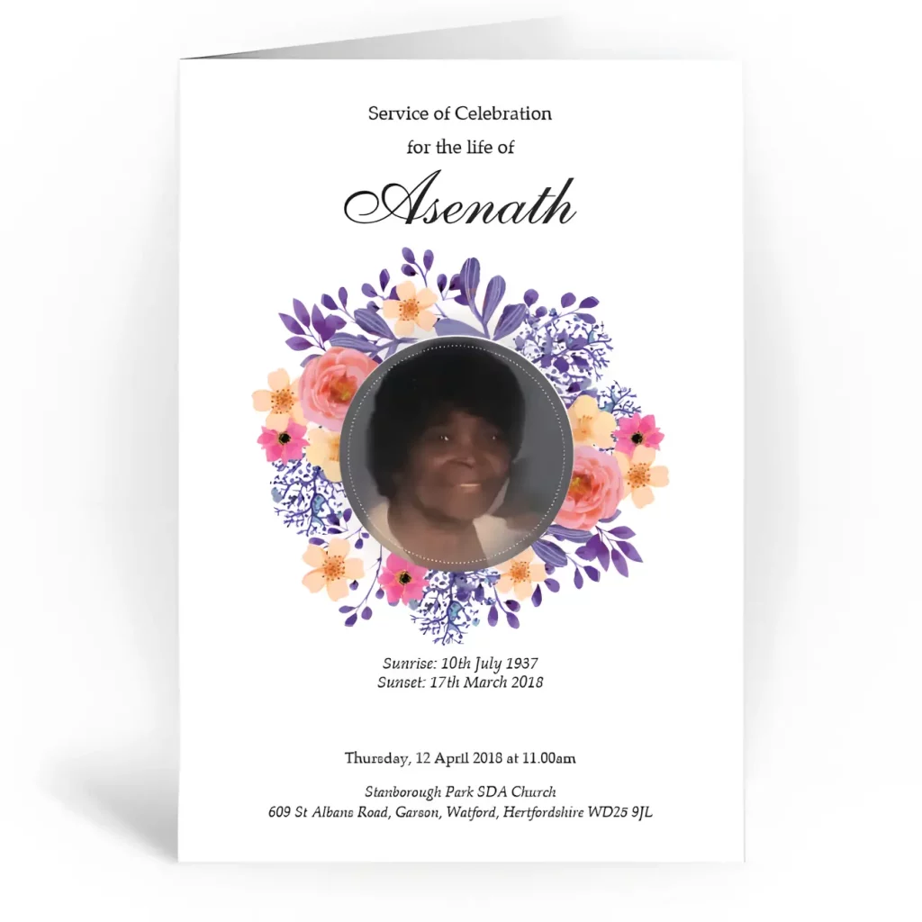 printed funeral order of service waltham cross london