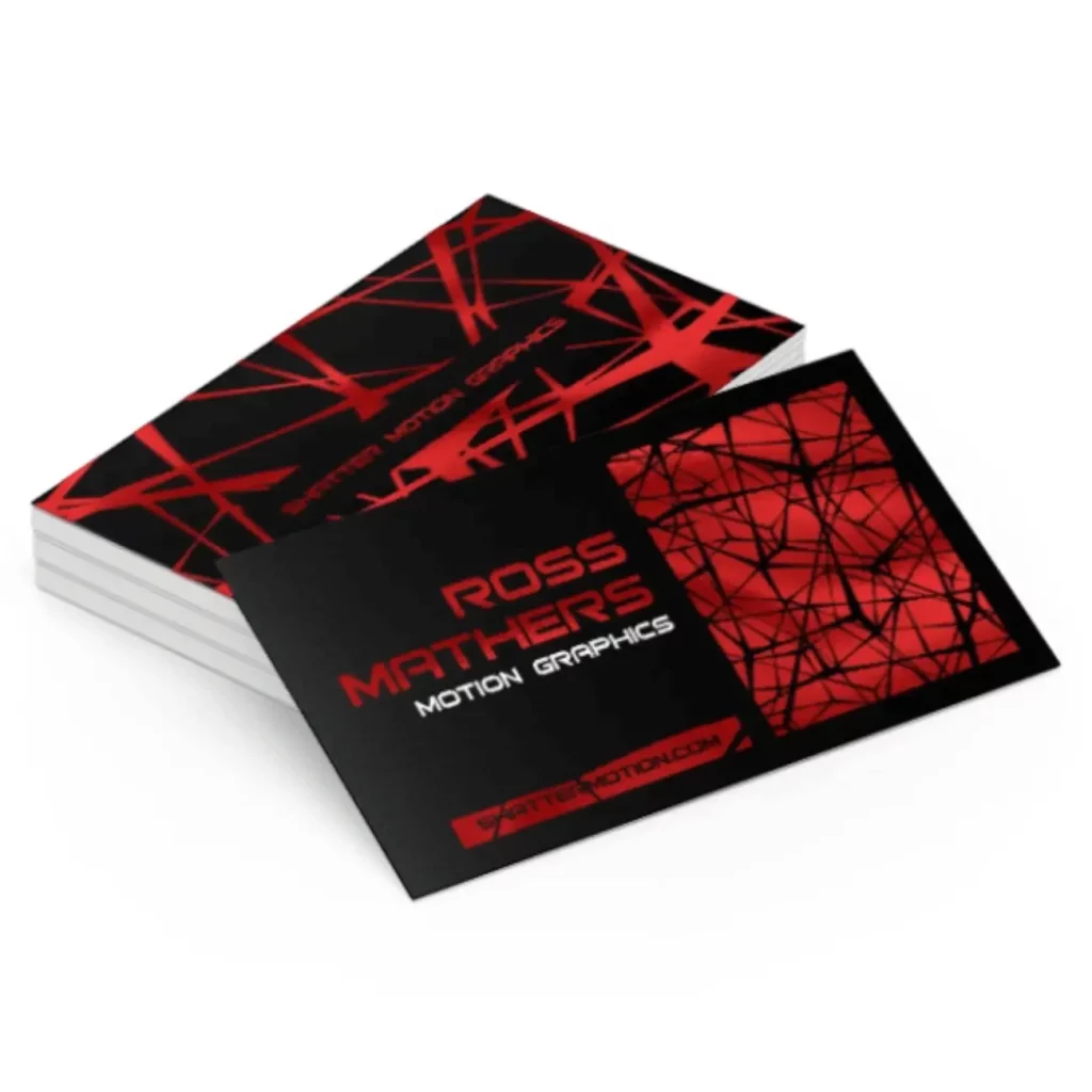 red foil single sided business cards uk