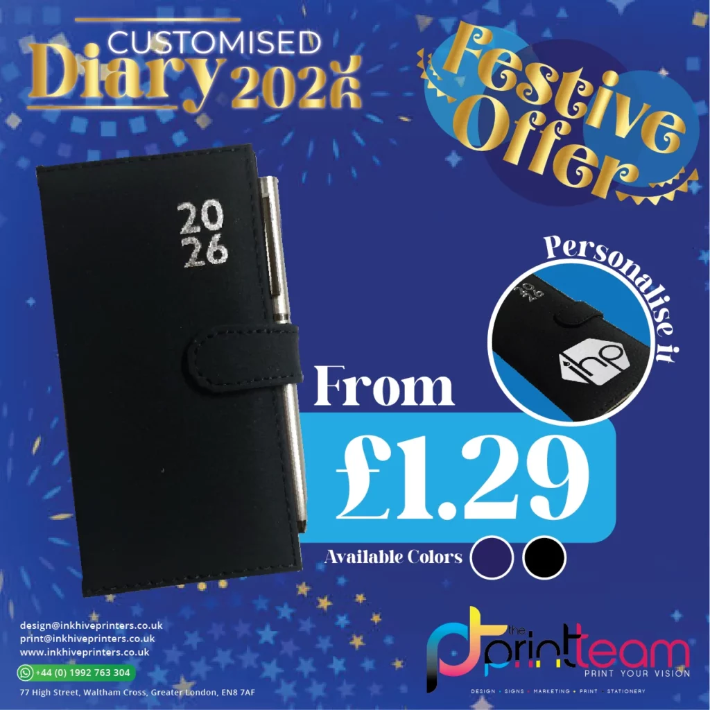 personalised 2025 diary black edition